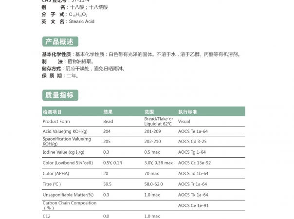 硬脂酸（十八酸）1865